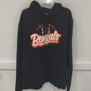 NWT NFL Team Apparel Men Cincinnati Bengals Pullover Hoodie Black Sz M $70 CC235